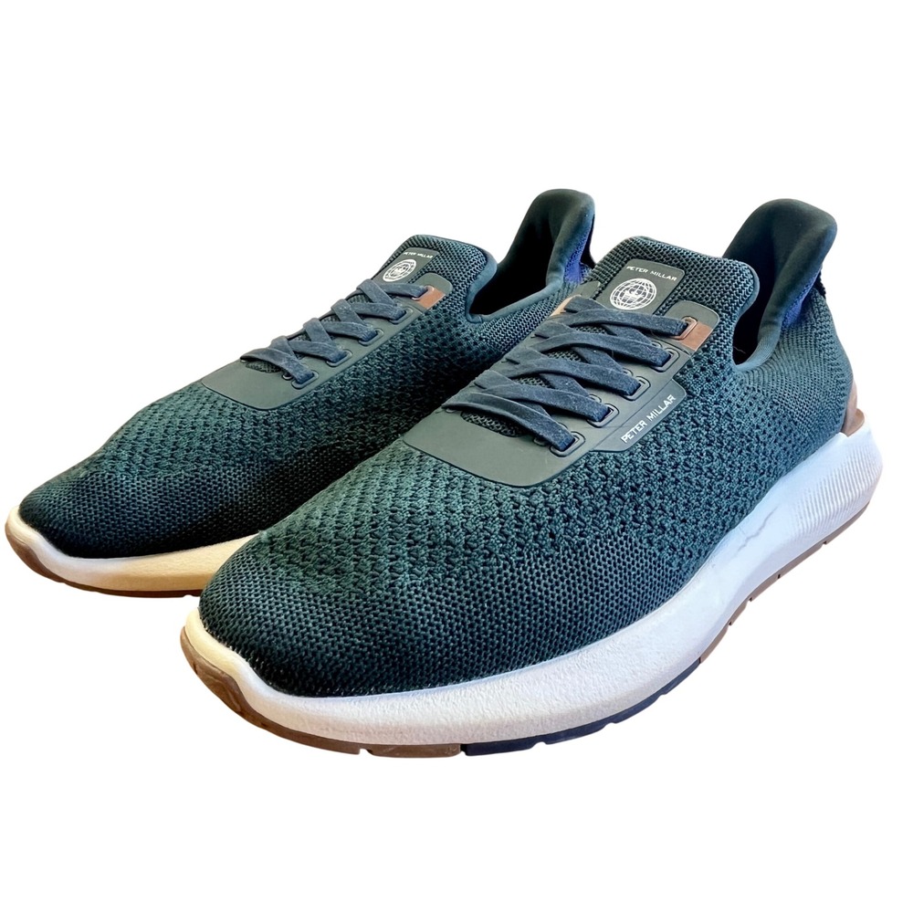 PETER MILLAR Green Apollo Knit Sneaker Mens 9.5 Slip On Performance‎ Athleisure
